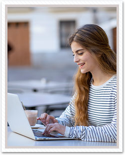 student on laptop computer